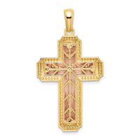 Load image into Gallery viewer, 14K Two-tone White Rhodium INRI Crucifix Pendant
