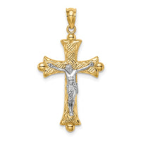 Load image into Gallery viewer, 14K Two-Tone Florentine Crucifix
