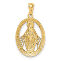 Load image into Gallery viewer, 14K White Rhodium Polished Miraculous Medal Pendant
