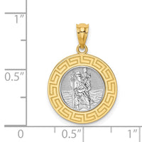 Load image into Gallery viewer, 14K w/ Rhodium St. Christopher Medal

