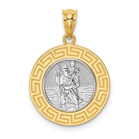 Load image into Gallery viewer, 14K w/ Rhodium St. Christopher Medal
