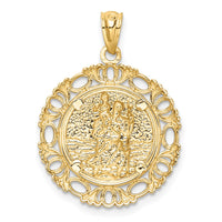 Load image into Gallery viewer, 14K w/ Rhodium St. Christopher Medal
