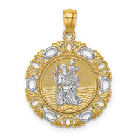 Load image into Gallery viewer, 14K w/ Rhodium St. Christopher Medal
