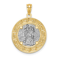 Load image into Gallery viewer, 14K w/ Rhodium St. Christopher Medal
