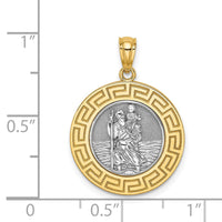 Load image into Gallery viewer, 14K w/ Rhodium St. Christopher Medal
