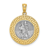 Load image into Gallery viewer, 14K w/ Rhodium St. Christopher Medal
