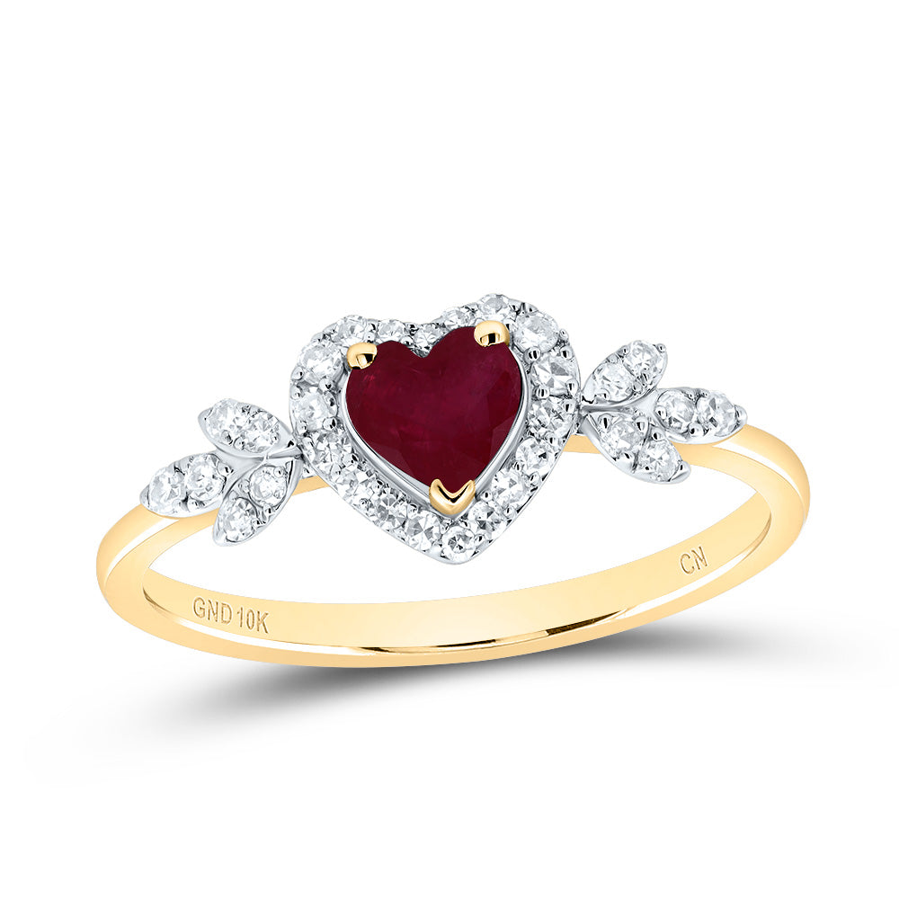 1/5CTW-DIA CN 4.5MM HT-RU NAT GEM HEART RING
