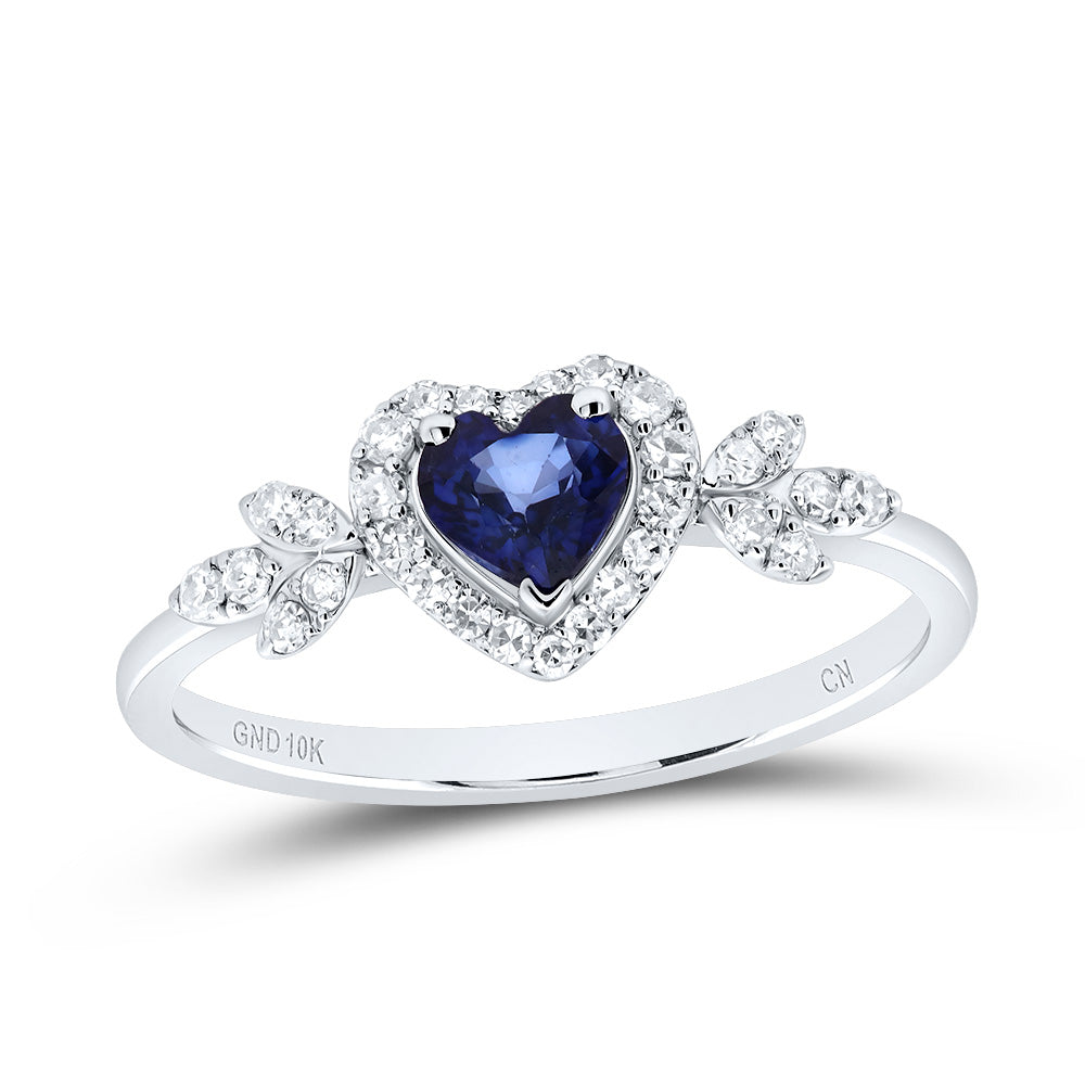 1/5CTW-DIA CN 4.5MM HT-BS NAT GEM HEART RING