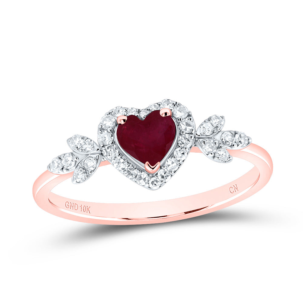 1/5CTW-DIA CN 4.5MM HT-RU NAT GEM HEART RING