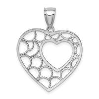 Load image into Gallery viewer, 14K White Gold Diamond-cut Heart Pendant
