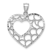 Load image into Gallery viewer, 14K White Gold Diamond-cut Heart Pendant
