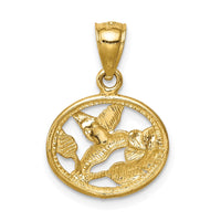 Load image into Gallery viewer, 14K D/C Brushed Hummingbird Pendant
