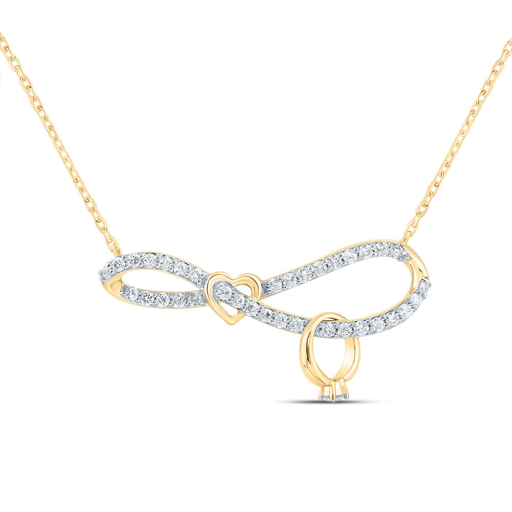 1/4CTW-DIA CN FASHION INFINITY HEART NECKLACE (18 INCH)