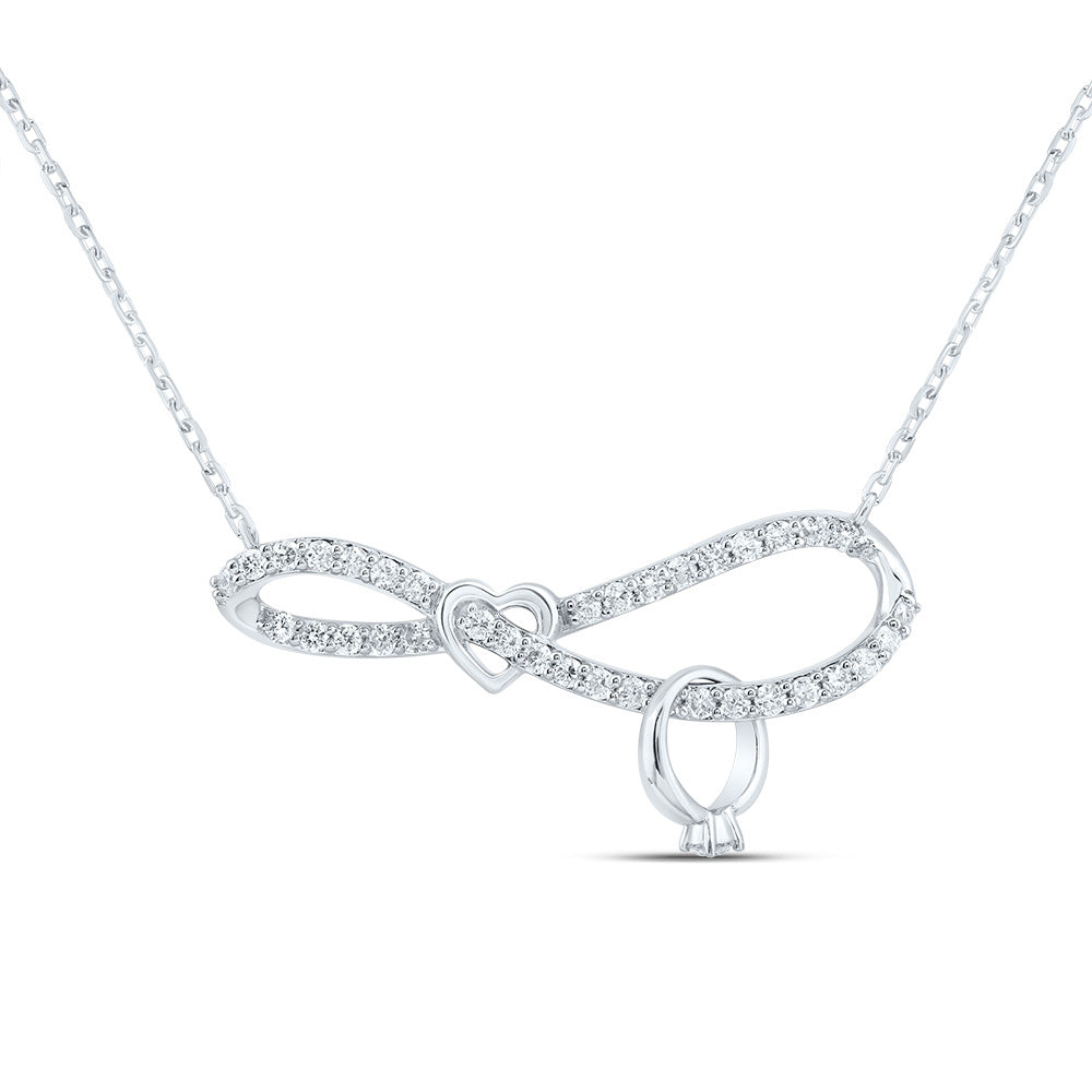 1/4CTW-DIA CN FASHION INFINITY HEART NECKLACE (18 INCH)