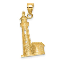 Load image into Gallery viewer, 14K Brushed D/C Lighthouse Pendant
