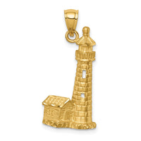 Load image into Gallery viewer, 14K Brushed D/C Lighthouse Pendant

