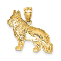Load image into Gallery viewer, 14K Diamond-cut German Shepherd Pendant

