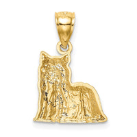Load image into Gallery viewer, 14K Diamond-cut Yorkshire Terrier Pendant
