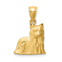 Load image into Gallery viewer, 14K Diamond-cut Yorkshire Terrier Pendant
