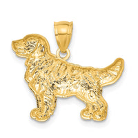 Load image into Gallery viewer, 14K Diamond-cut Golden Retriever Pendant

