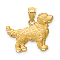 Load image into Gallery viewer, 14K Diamond-cut Golden Retriever Pendant
