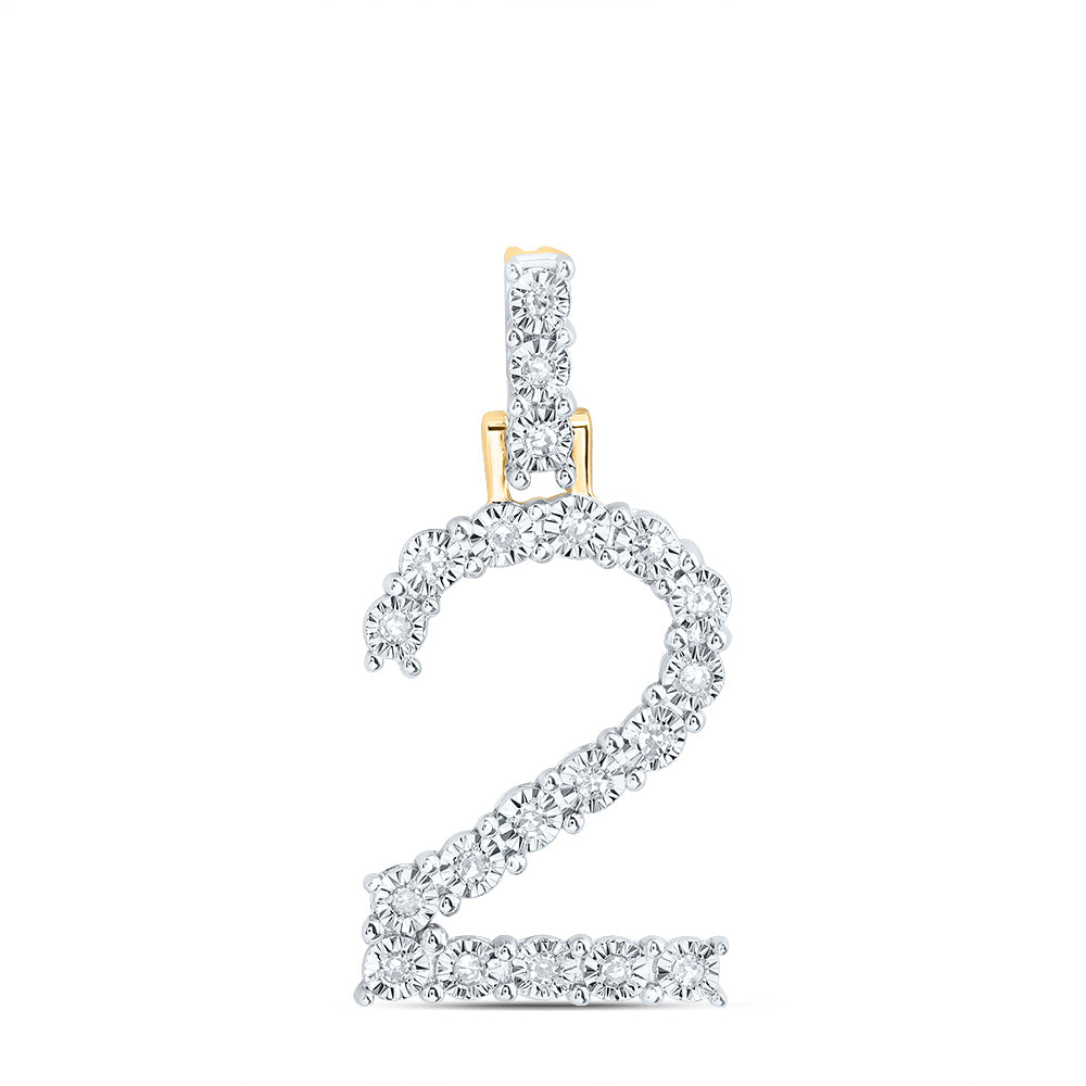 1/10CTW-DIA NK NUMBER "2"GIFT PENDANT