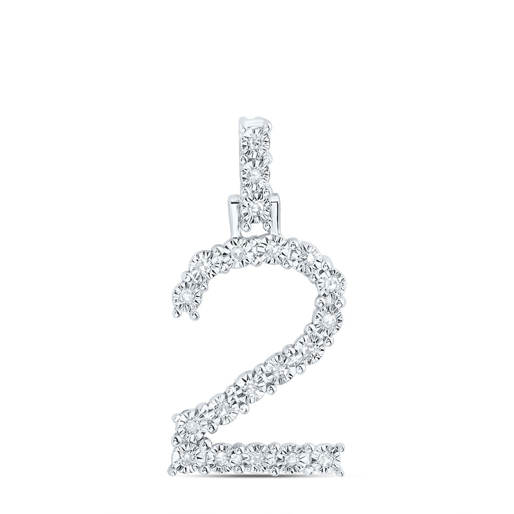 1/10CTW-DIA NK NUMBER "2"GIFT PENDANT