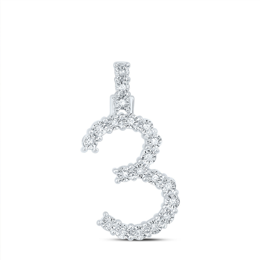 1/10CTW-DIA NK NUMBER "3"GIFT PENDANT