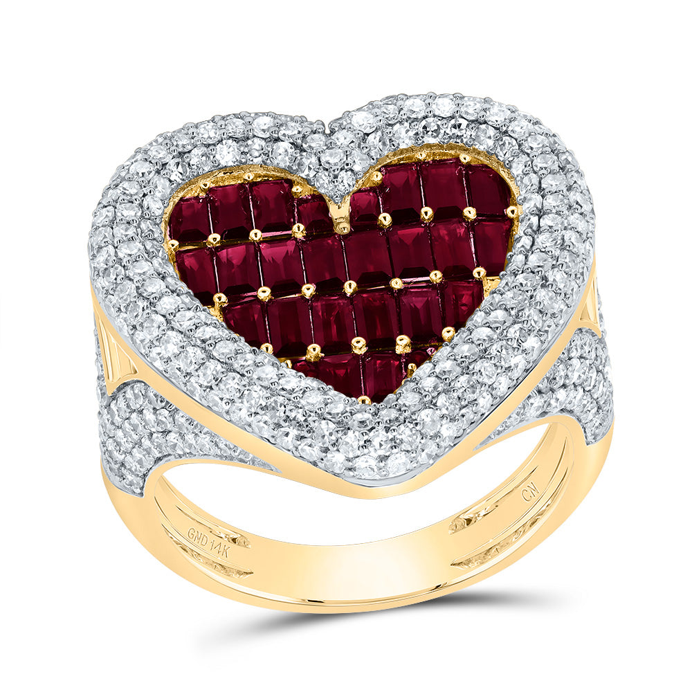 1 5/8CTW-DIA CN 1/20CTW-RD-RU,1 1/2CTW-BAG-RU, NAT GEM HEART RING