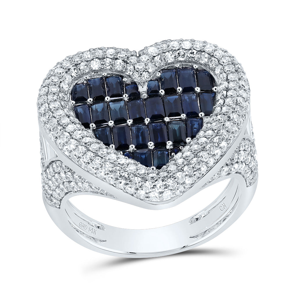 1 5/8CTW-DIA CN 0.014CTW-RD-BS, 1 3/4CTW-BAG-BS, NAT GEM HEART RING
