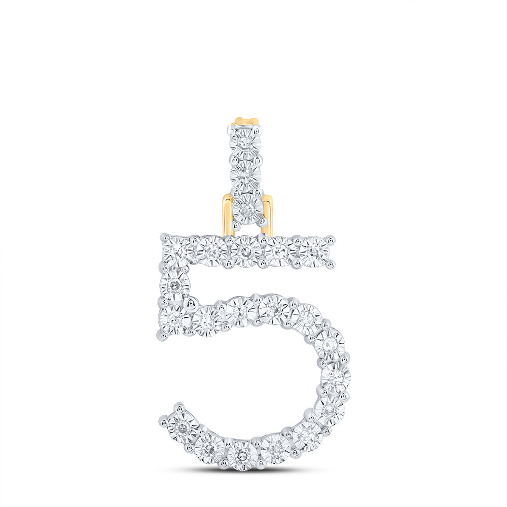 1/10CTW-DIA NK NUMBER "5"GIFT PENDANT
