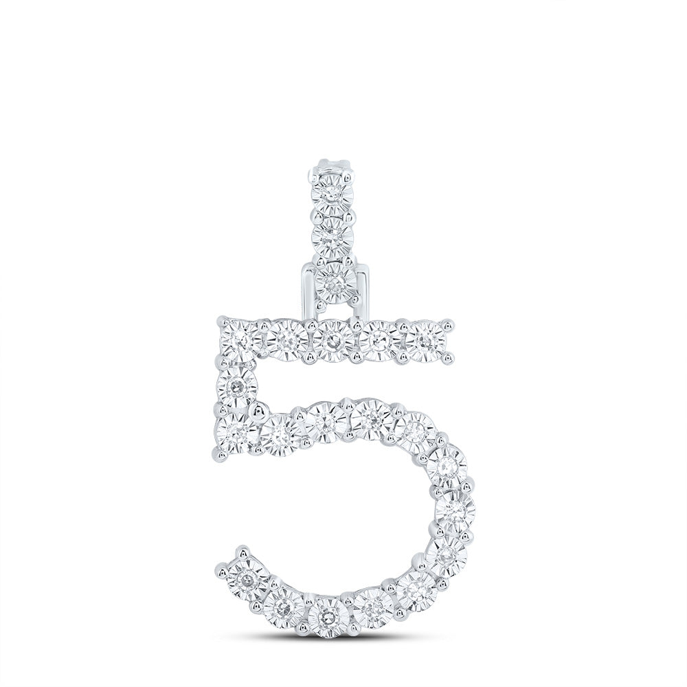 1/10CTW-DIA NK NUMBER "5"GIFT PENDANT