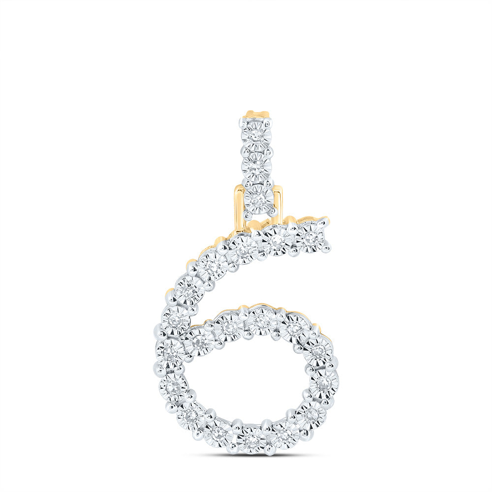 1/10CTW-DIA NK NUMBER "6"GIFT PENDANT