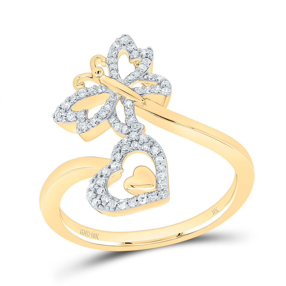 1/5CTW-DIA NK BUTTERFLY HEART RING
