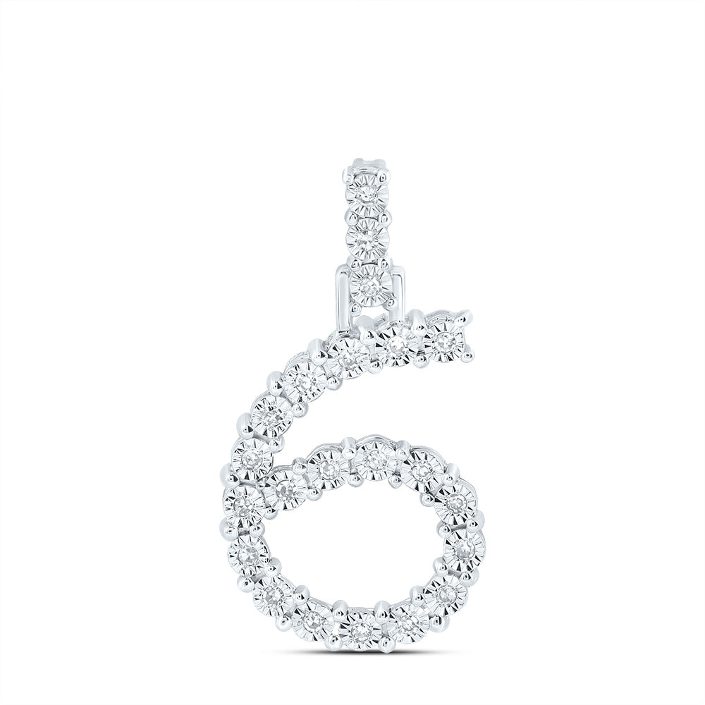 1/10CTW-DIA NK NUMBER "6"GIFT PENDANT