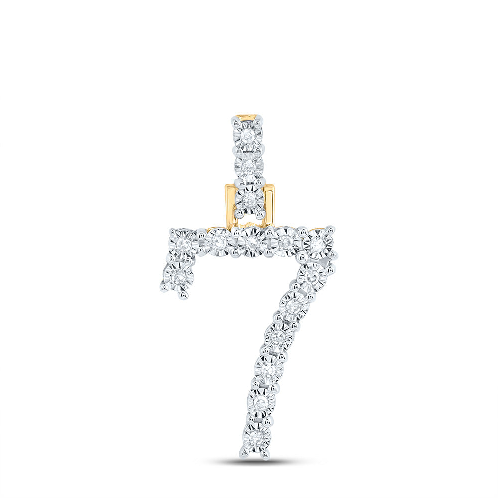 1/12CTW-DIA NK NUMBER "7"GIFT PENDANT