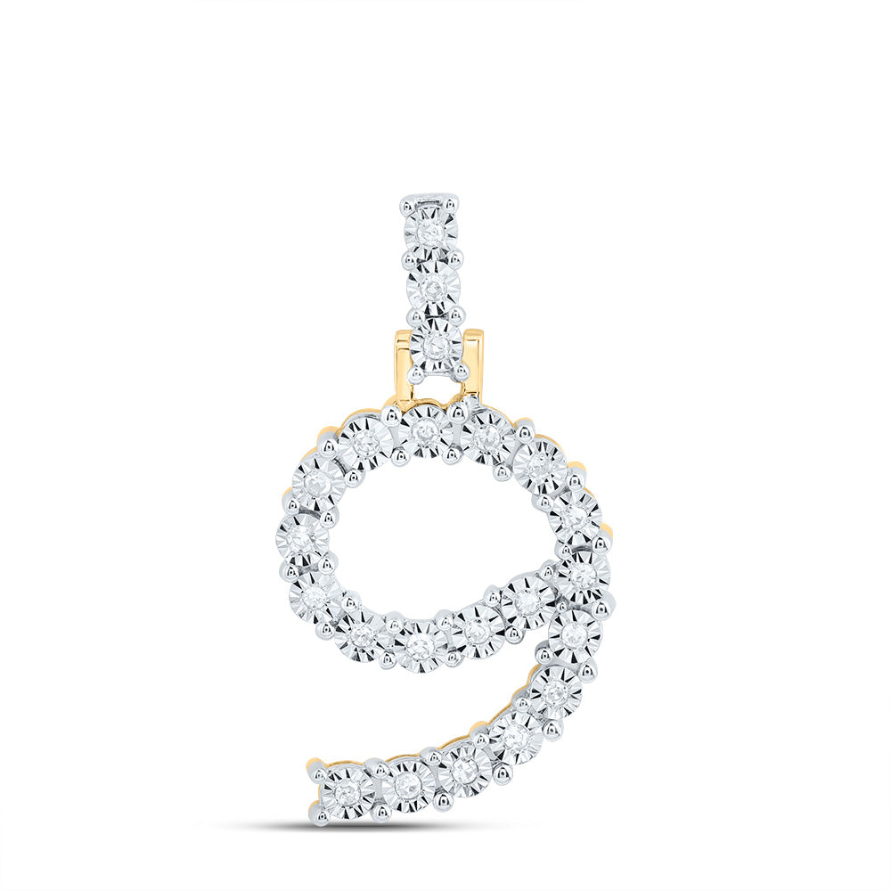 1/10CTW-DIA NK NUMBER "9"GIFT PENDANT