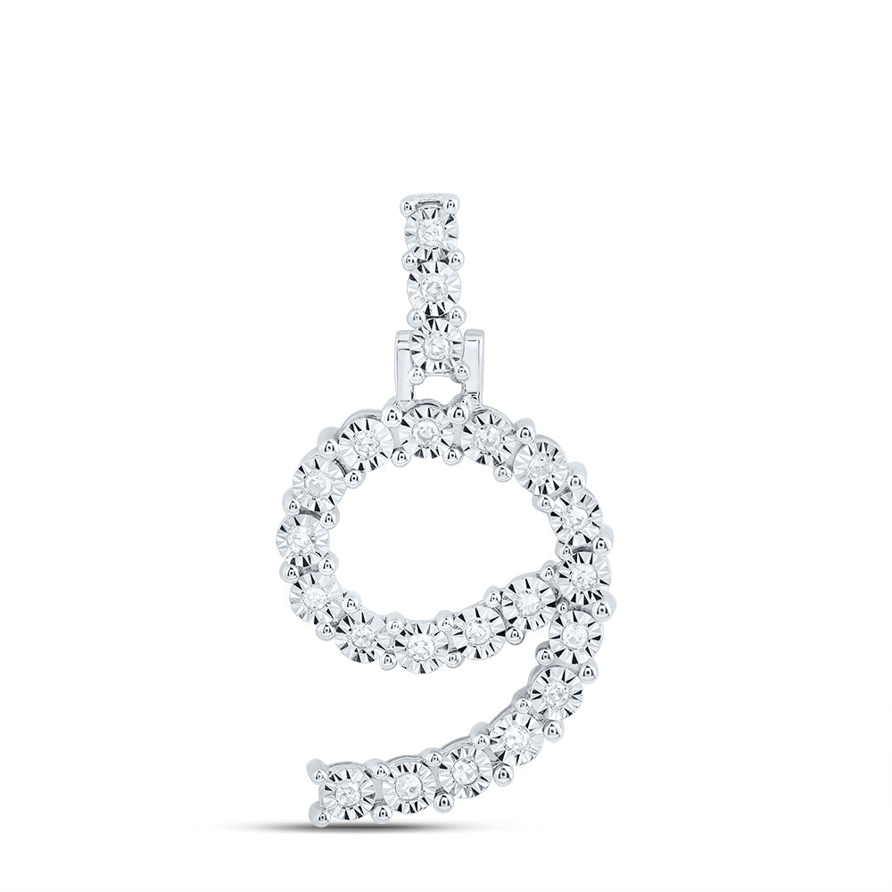 1/10CTW-DIA NK NUMBER "9"GIFT PENDANT