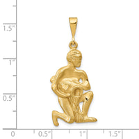 Load image into Gallery viewer, 14k Satin Diamond-cut Aquarius Zodiac Charm
