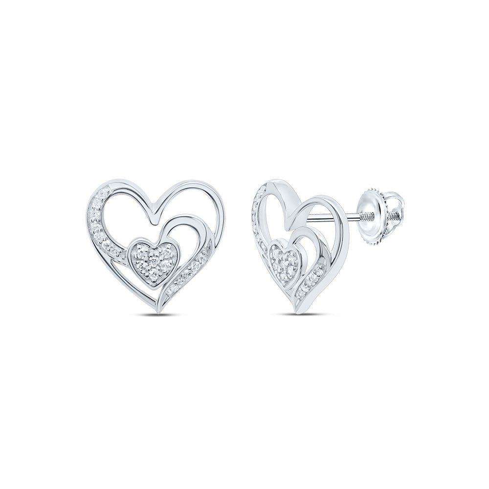 1/10CTW-DIA P1 GIFT HEART EARRING