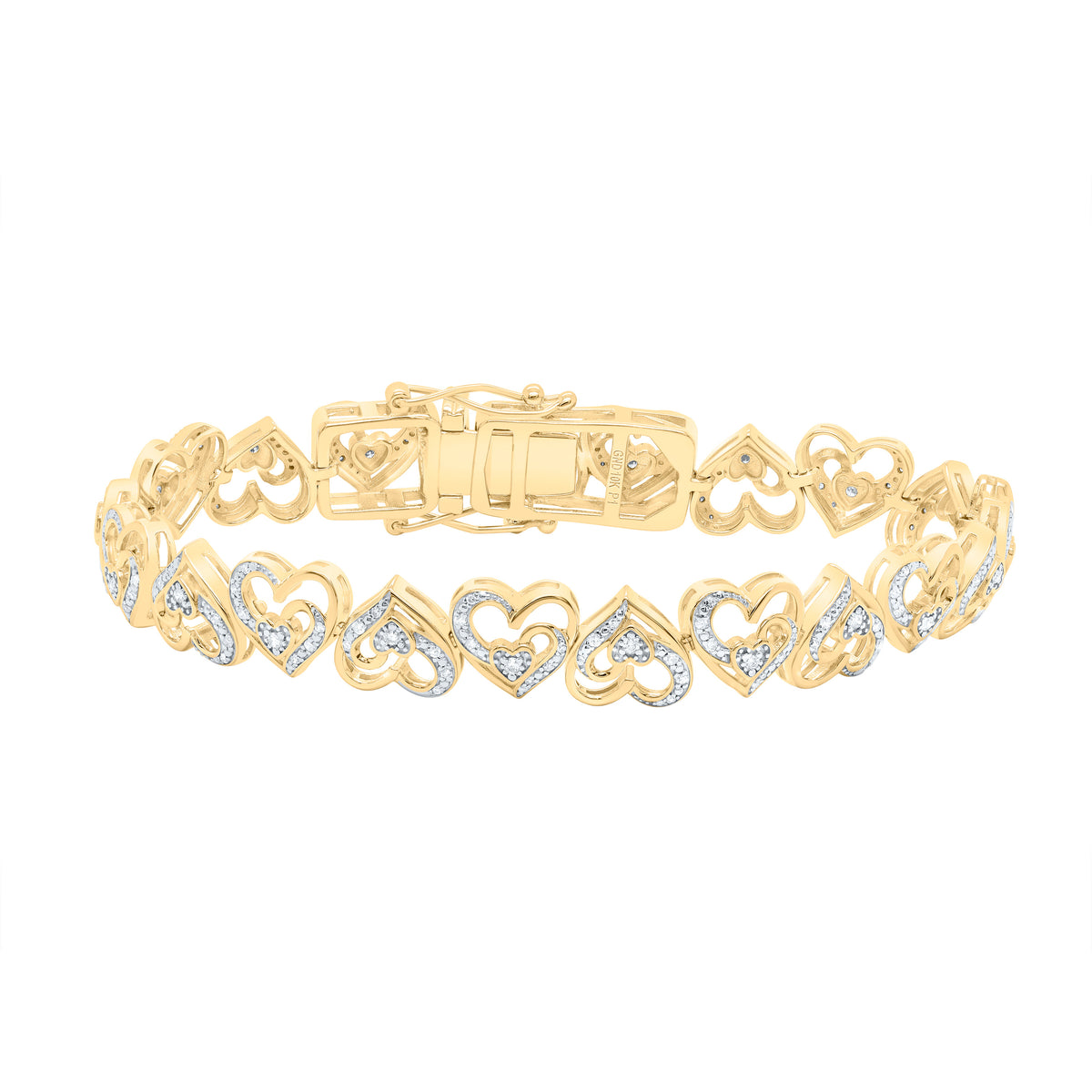 5/8CTW-DIA P1 GIFT HEART BRACELET (7 INCH)