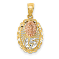 Load image into Gallery viewer, 14K Two-tone w/White Rhodium Lady of Guadalupe 15 Pendant
