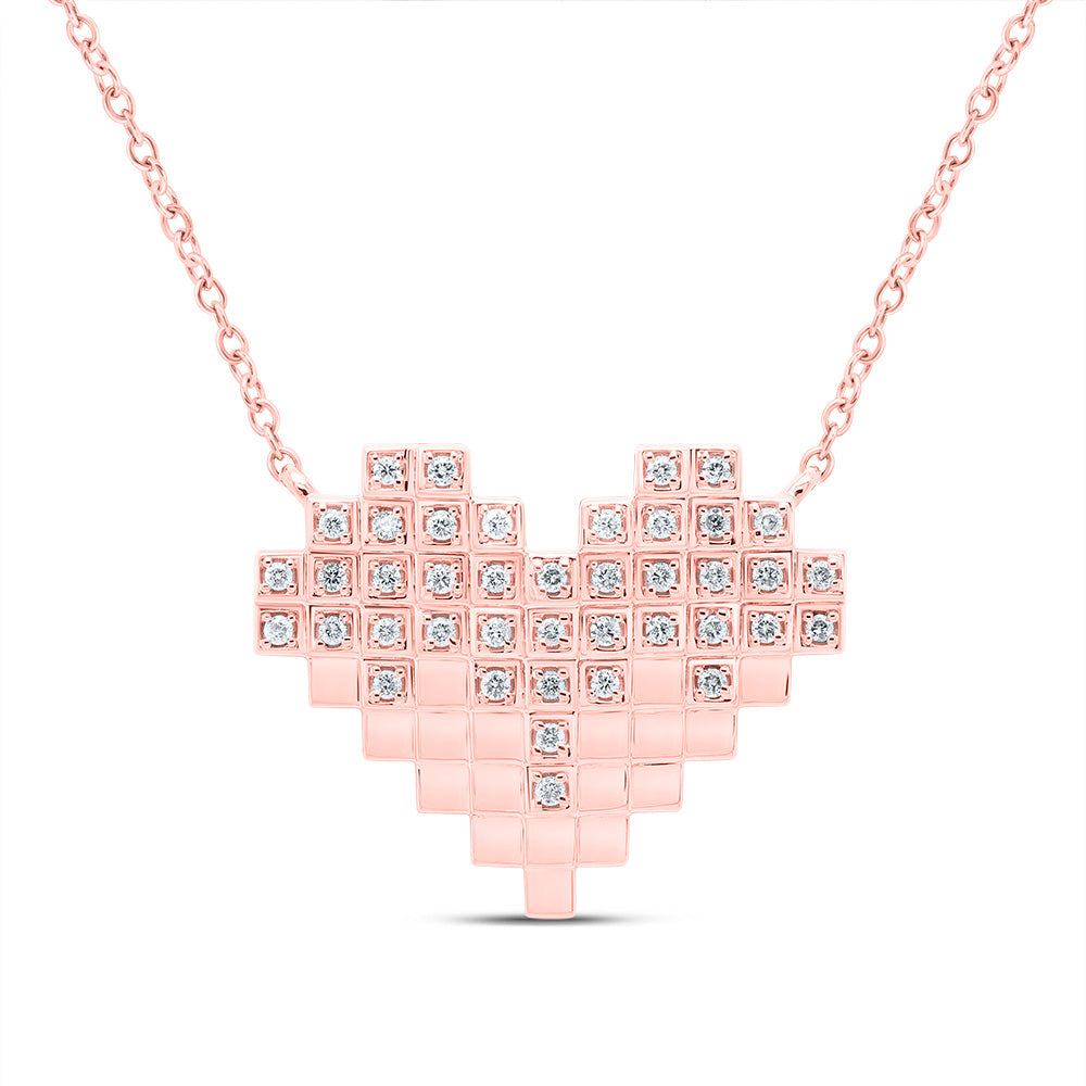 1/6CTW-DIA CN FASHION HEART NECKLACE ( 18 INCH)