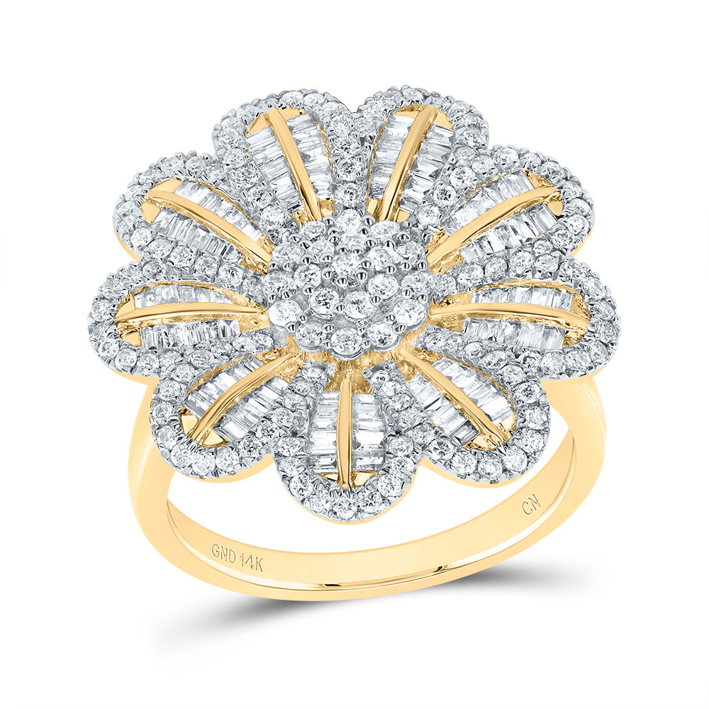 1CTW-DIA CN FASHION FLOWER RING