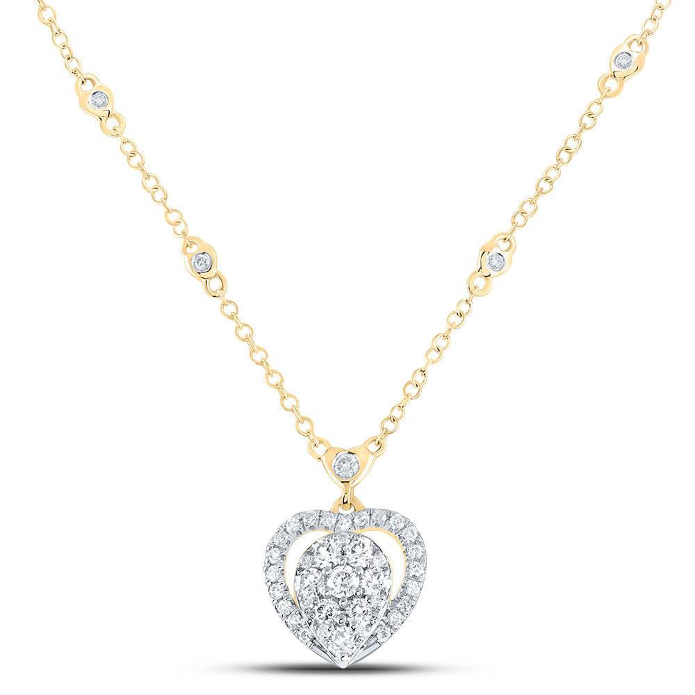 5/8CTW-DIA CN FASHION HEART NECKLACE (18 INCH)
