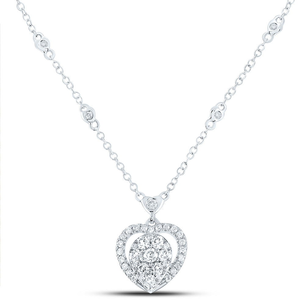 5/8CTW-DIA CN FASHION HEART NECKLACE (18 INCH)