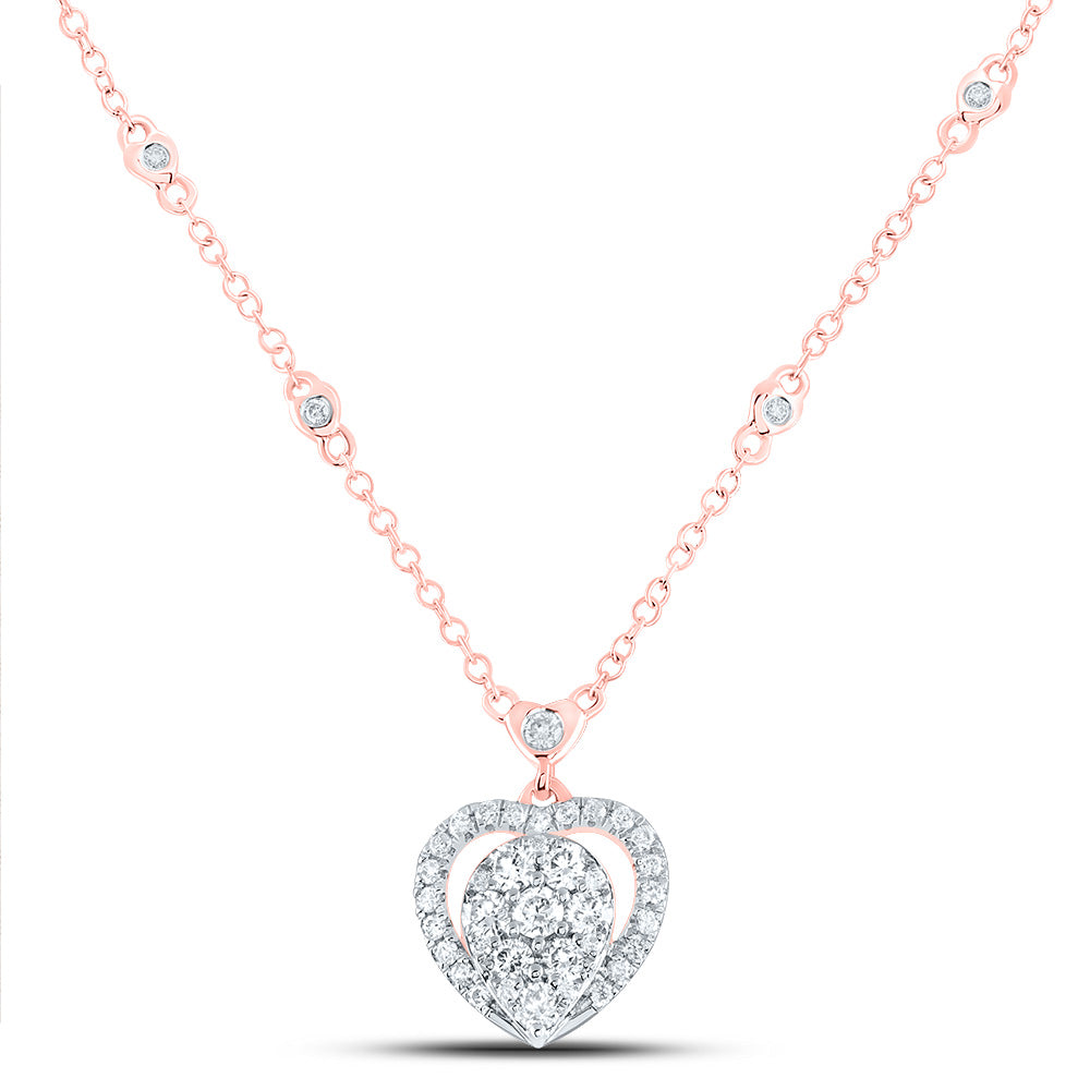 5/8CTW-DIA CN FASHION HEART NECKLACE (18 INCH)