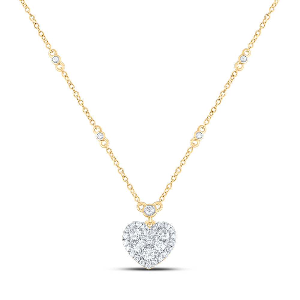 1/2CTW-DIA CN FASHION HEART NECKLACE (18 INCH)