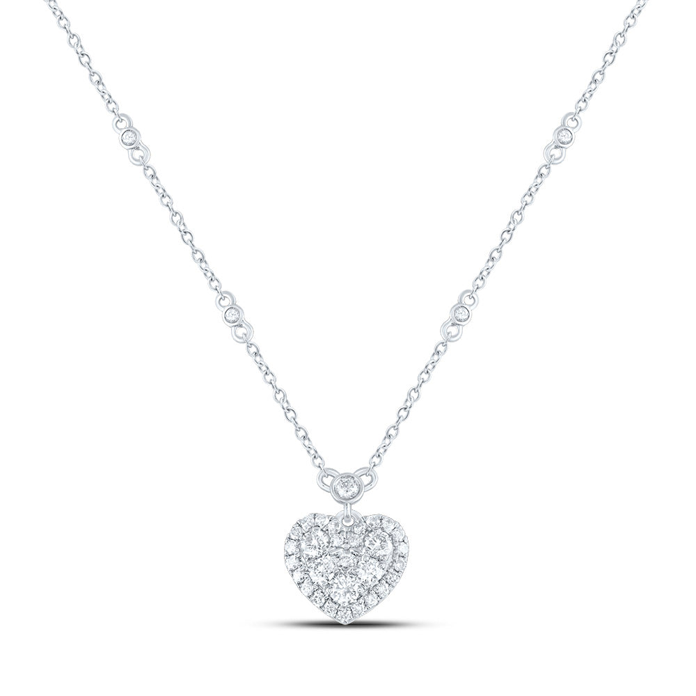 1/2CTW-DIA CN FASHION HEART NECKLACE (18INCH)