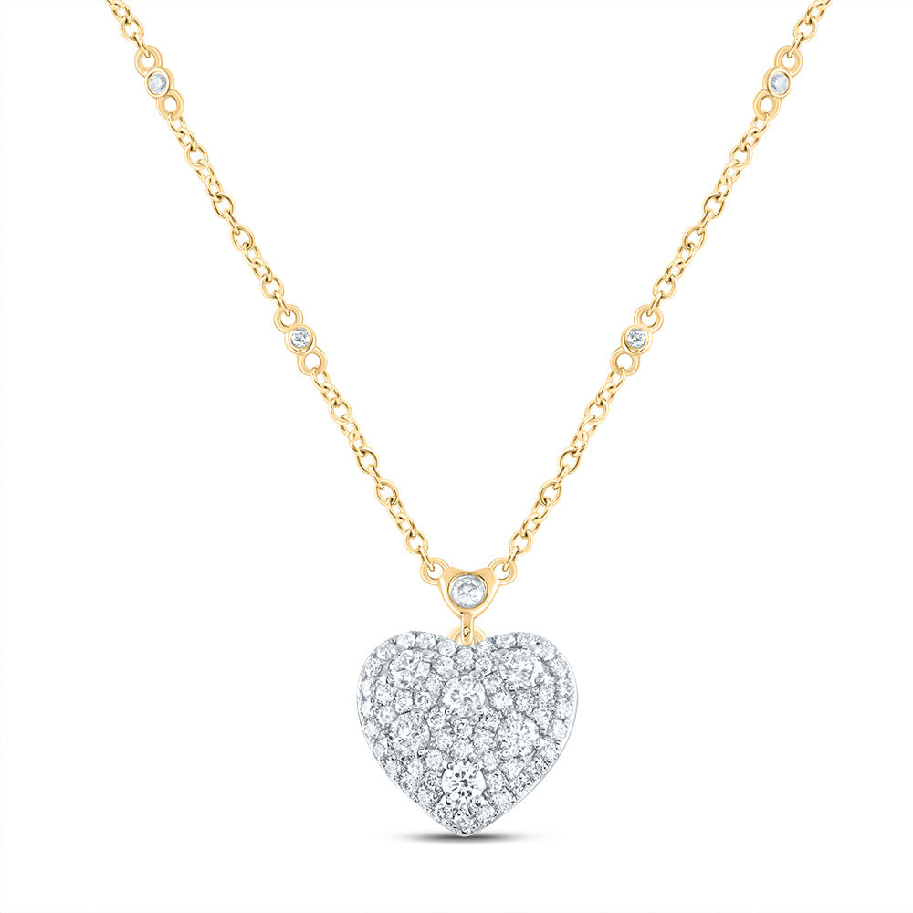 3/4CTW-DIA CN FASHION HEART NECKLACE (18INCH)